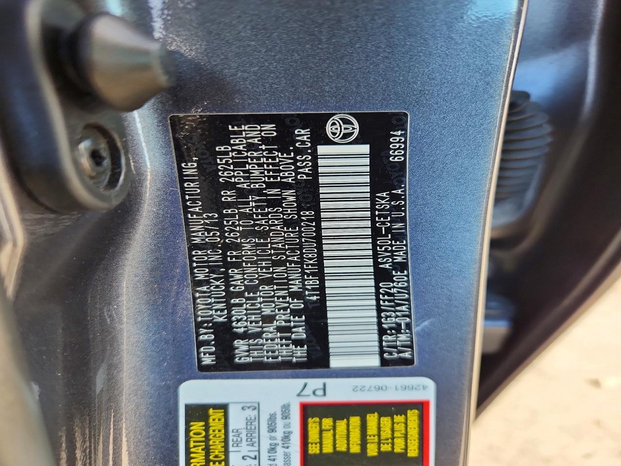 2013 TOYOTA CAMRY