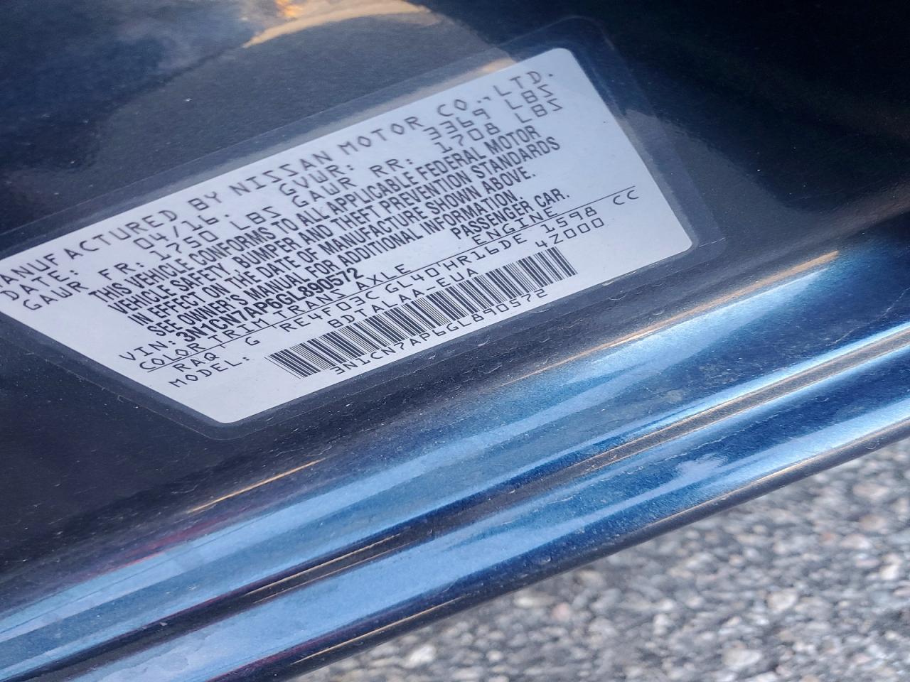 2016 NISSAN VERSA