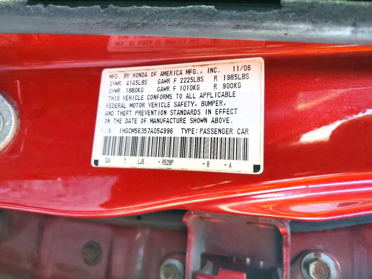 2007 HONDA ACCORD