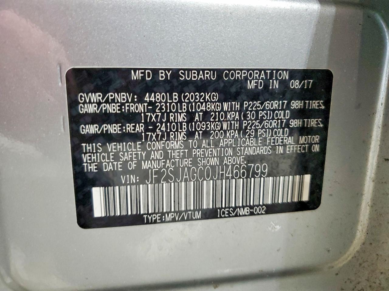 2018 SUBARU FORESTER