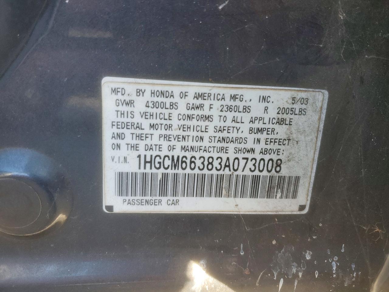 2003 HONDA ACCORD