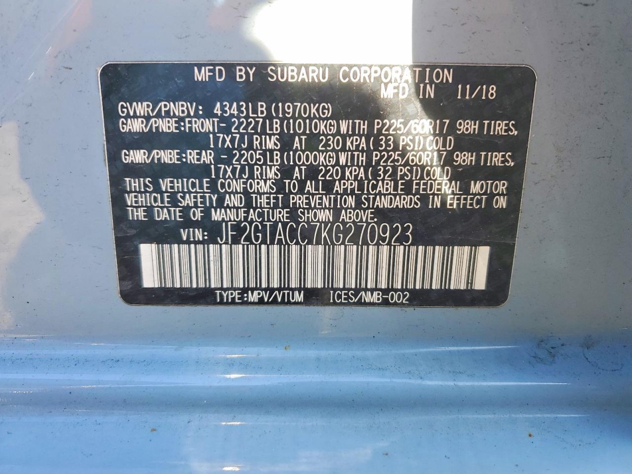 2019 SUBARU Crosstrek