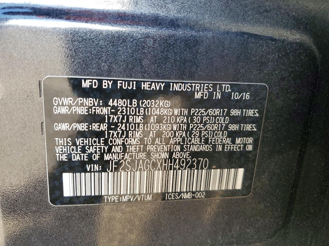2017 SUBARU FORESTER
