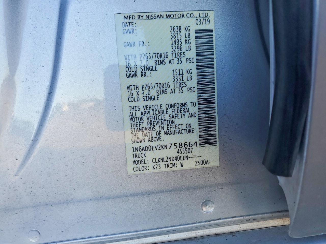 2019 NISSAN Frontier
