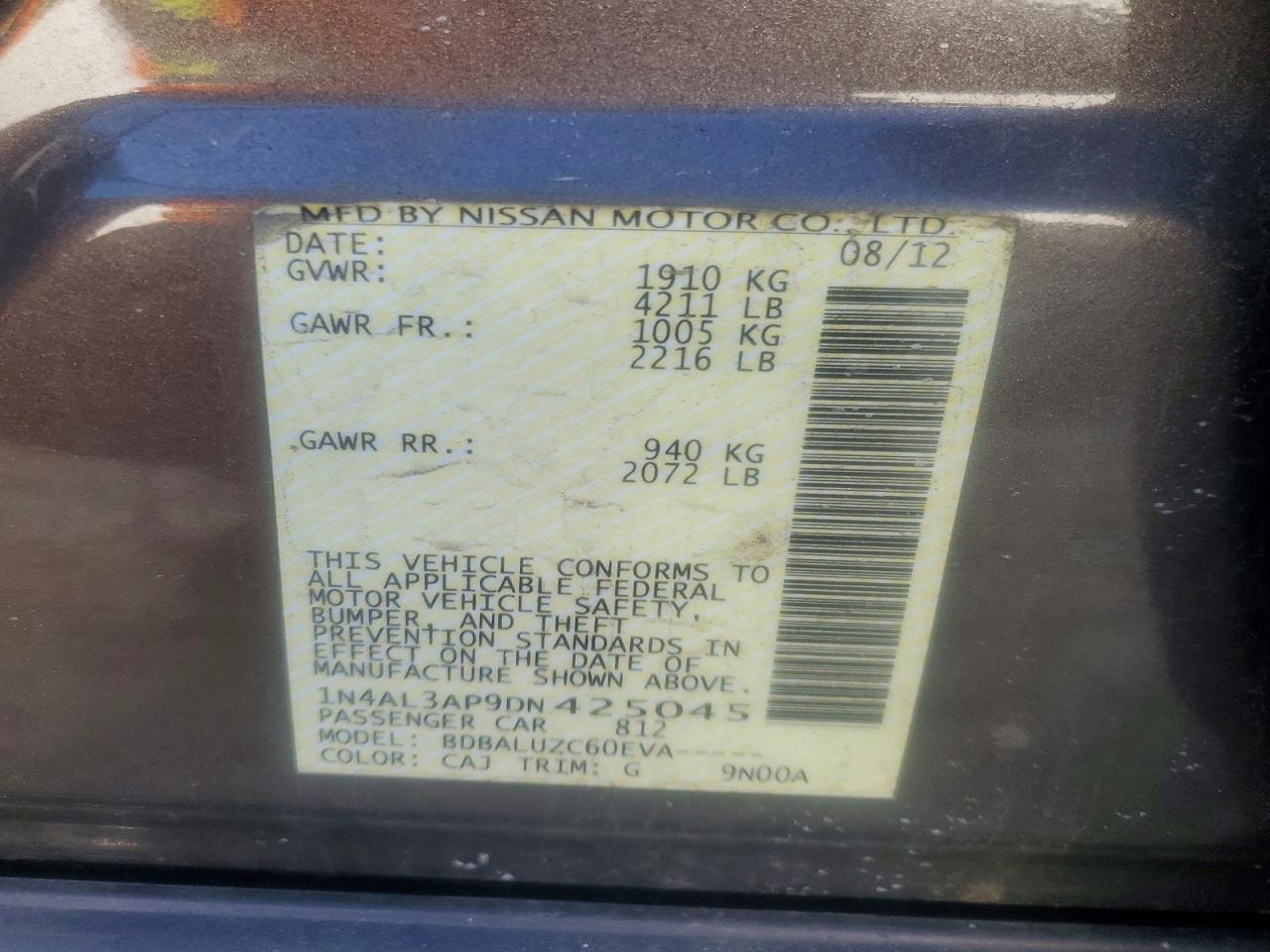 2013 NISSAN ALTIMA