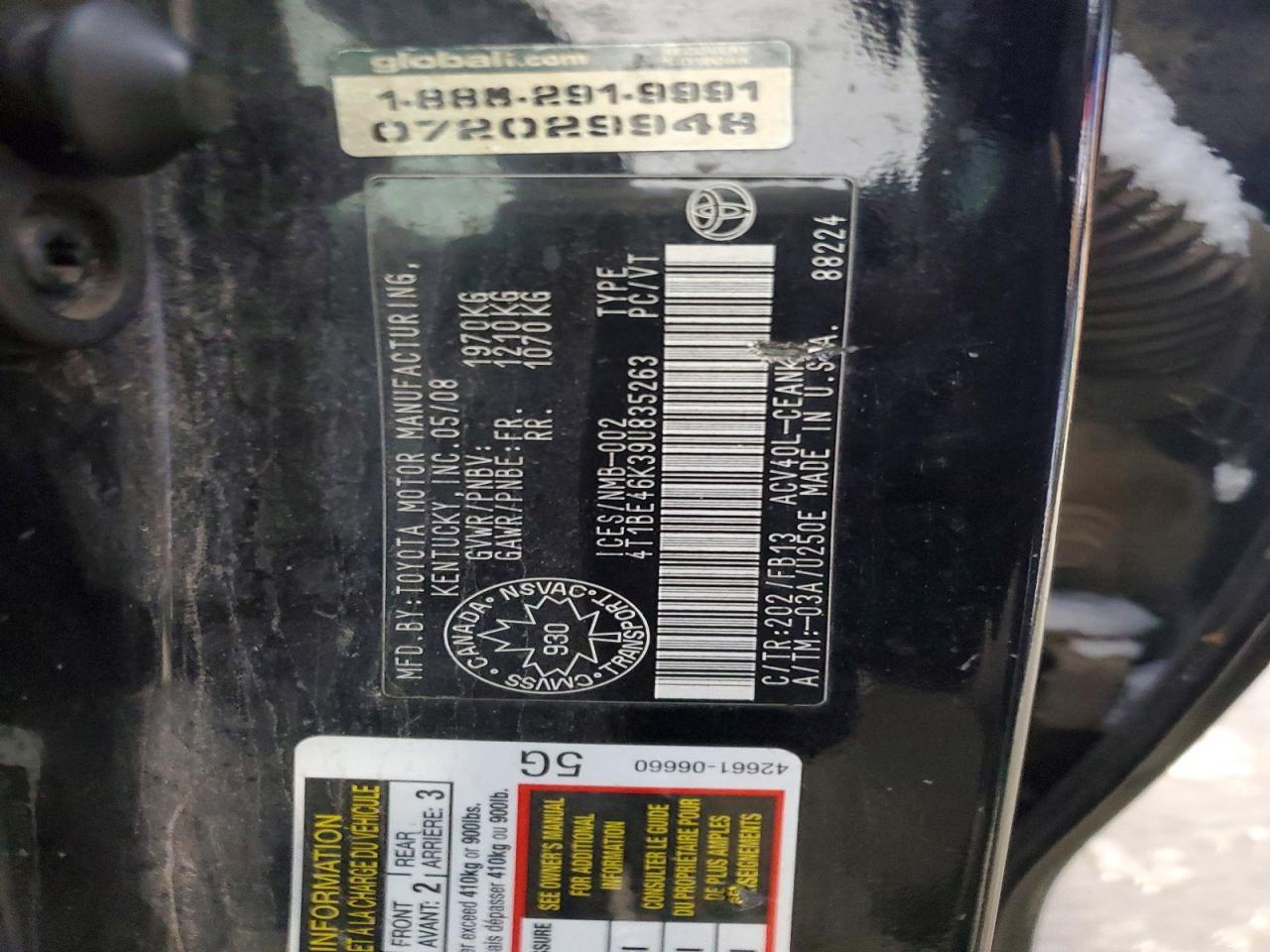 2009 TOYOTA CAMRY