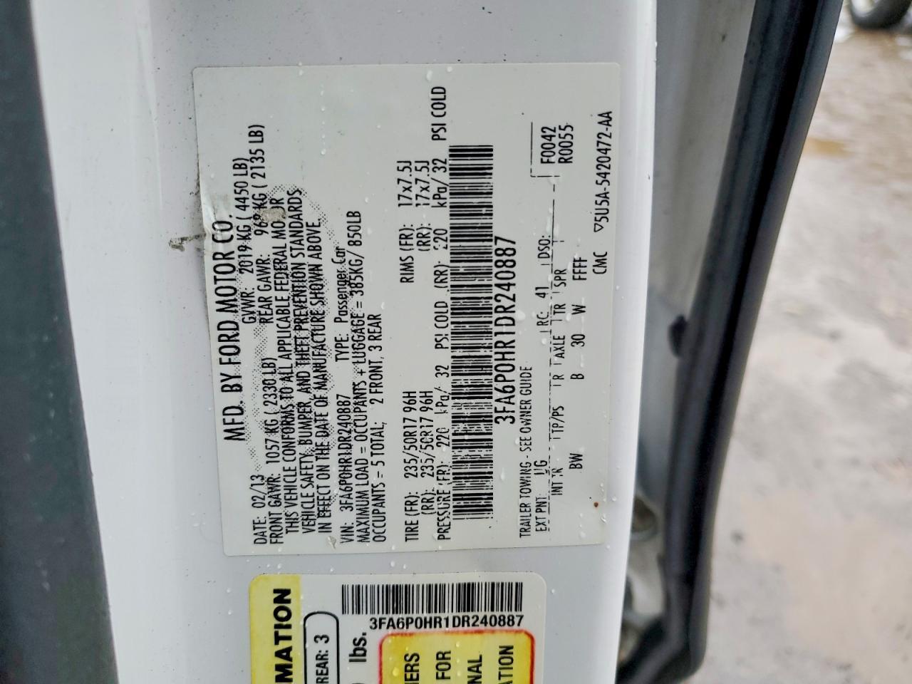2013 FORD FUSION