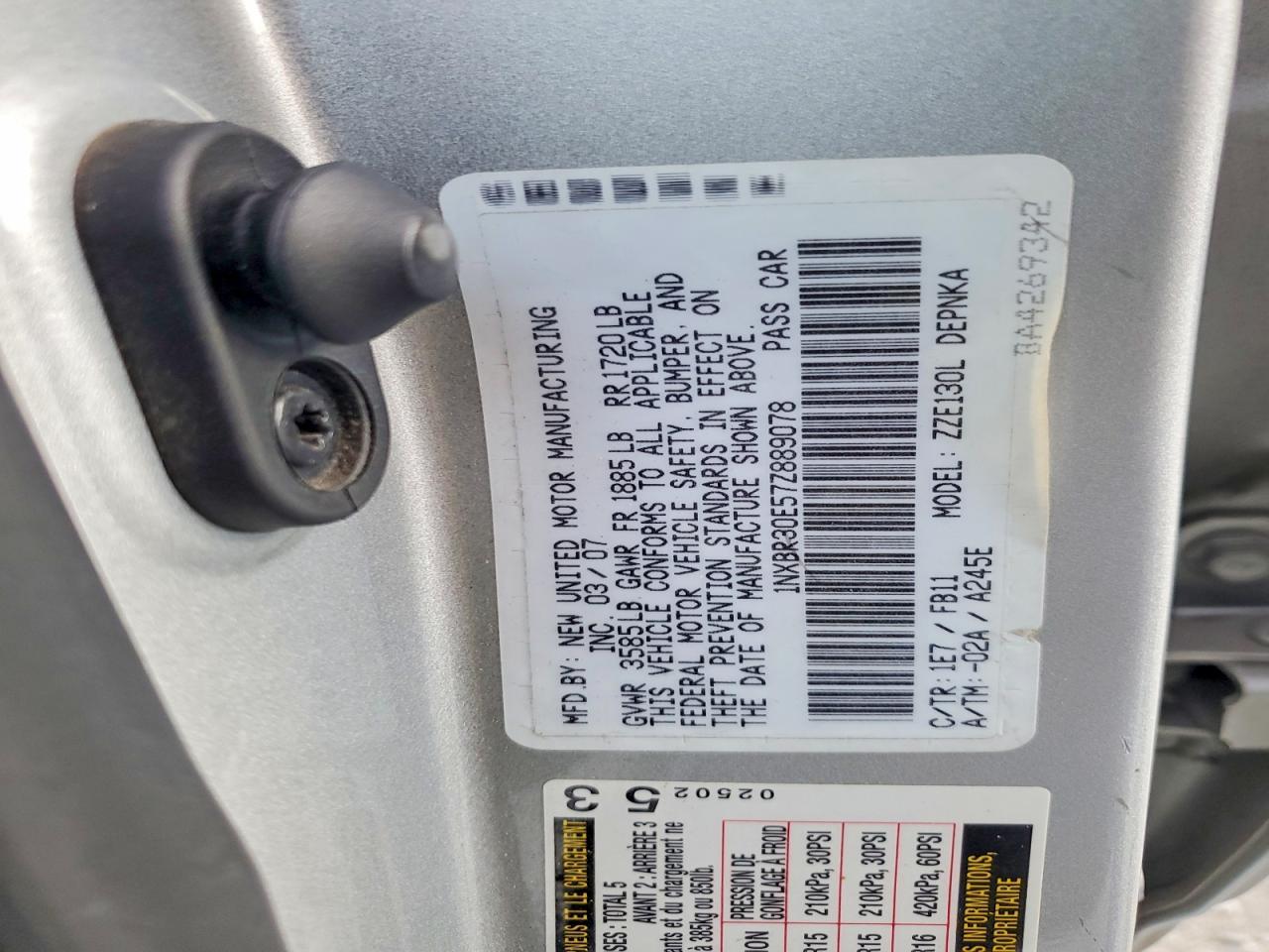 2007 TOYOTA COROLLA