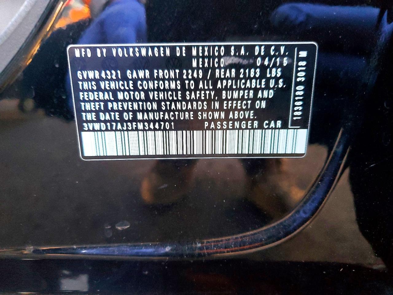 2015 VOLKSWAGEN JETTA