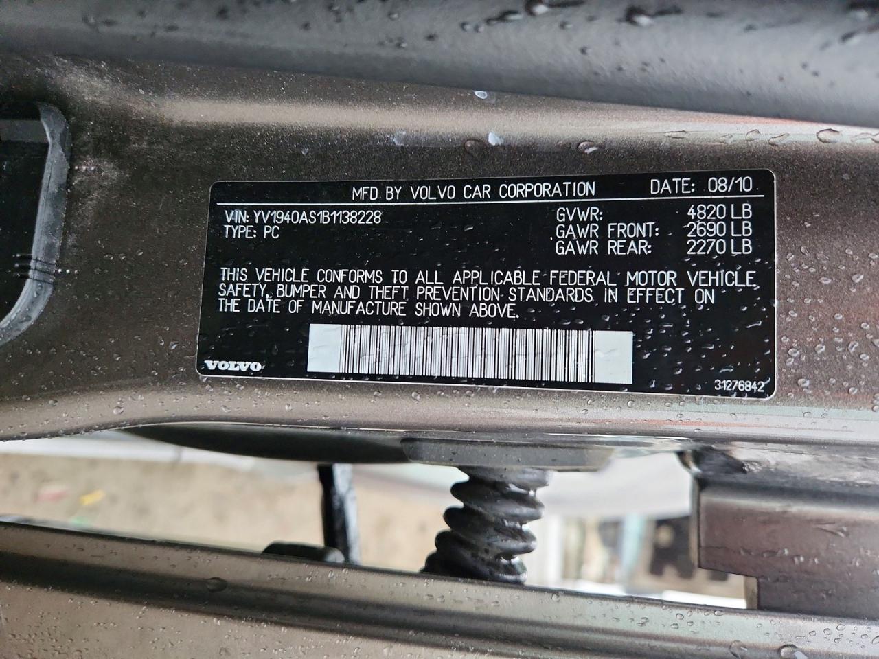 2011 VOLVO S80