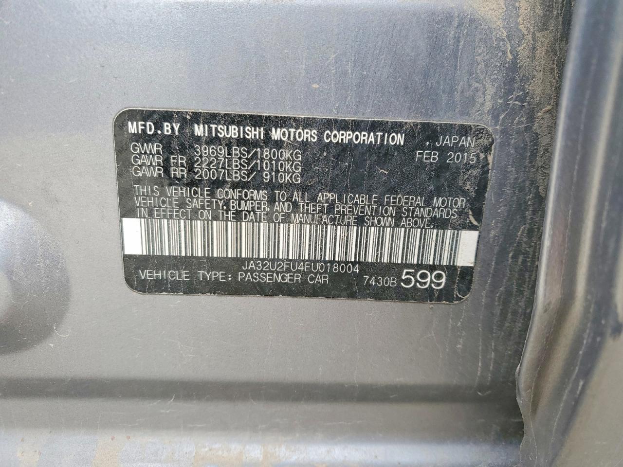2015 MITSUBISHI LANCER
