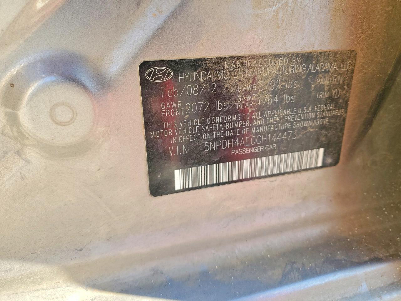 2012 HYUNDAI ELANTRA