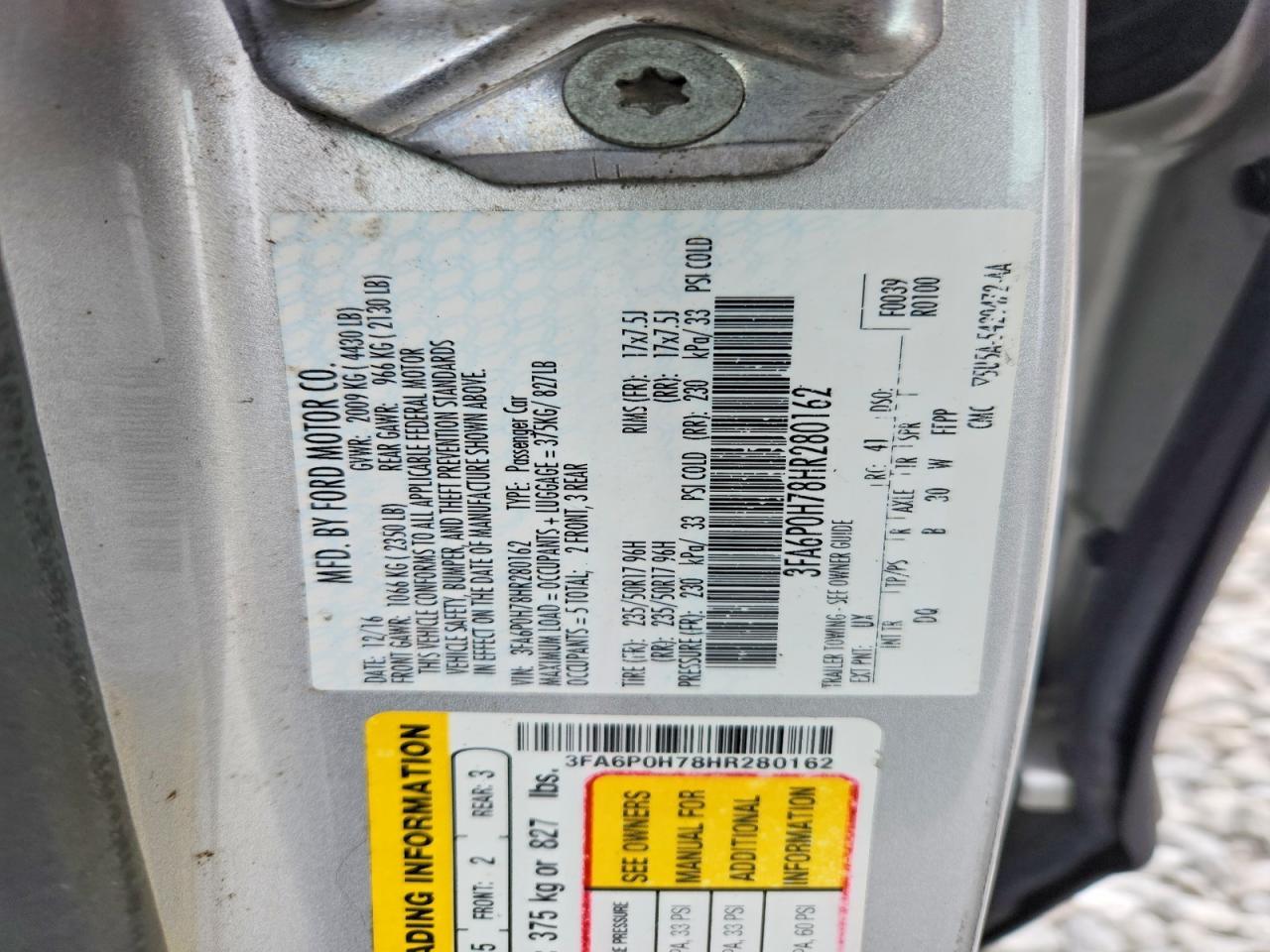 2017 FORD FUSION
