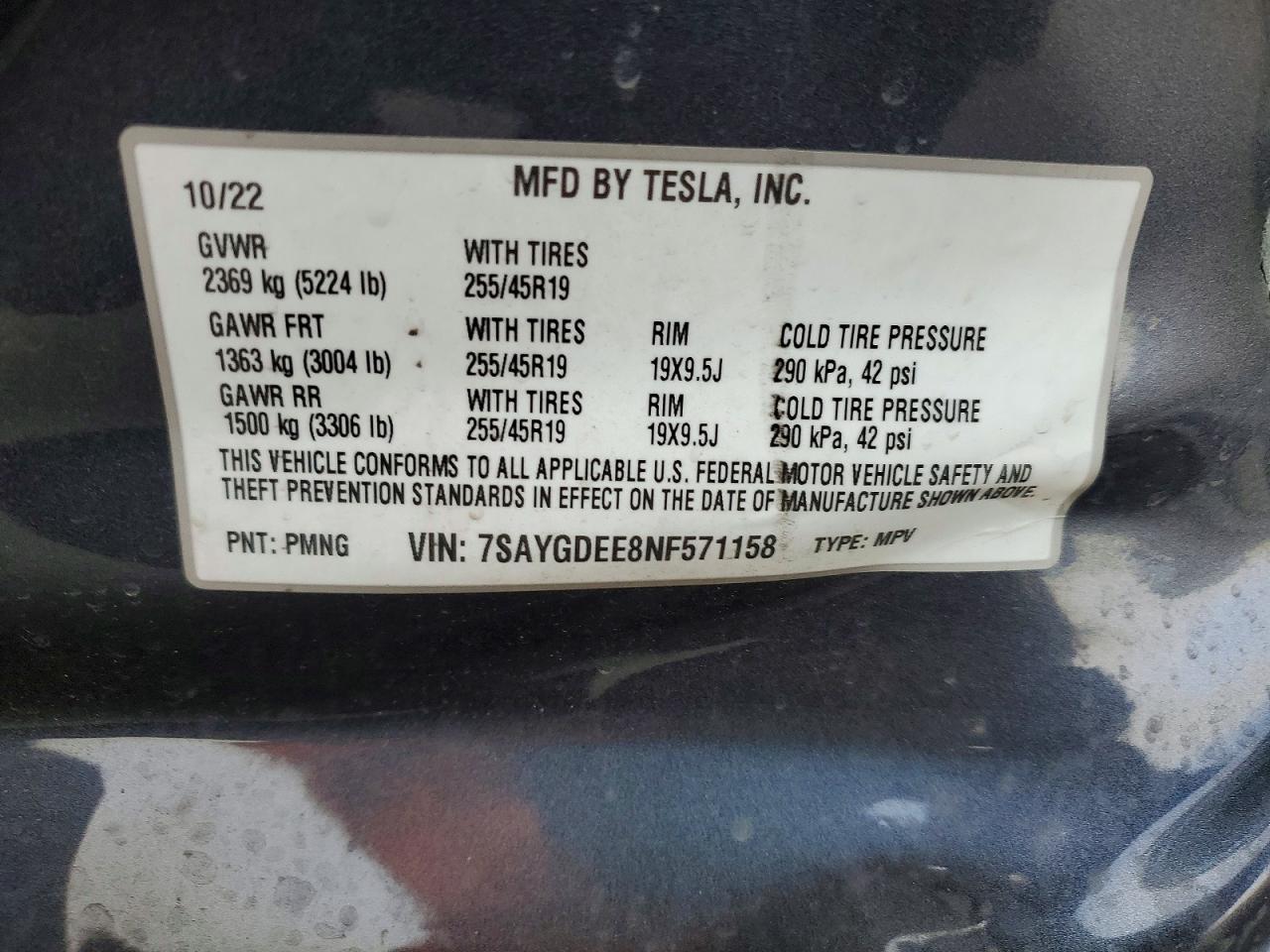 2022 TESLA MODEL Y