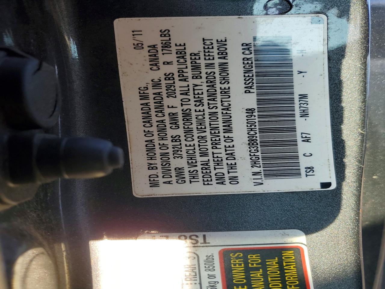 2012 HONDA CIVIC