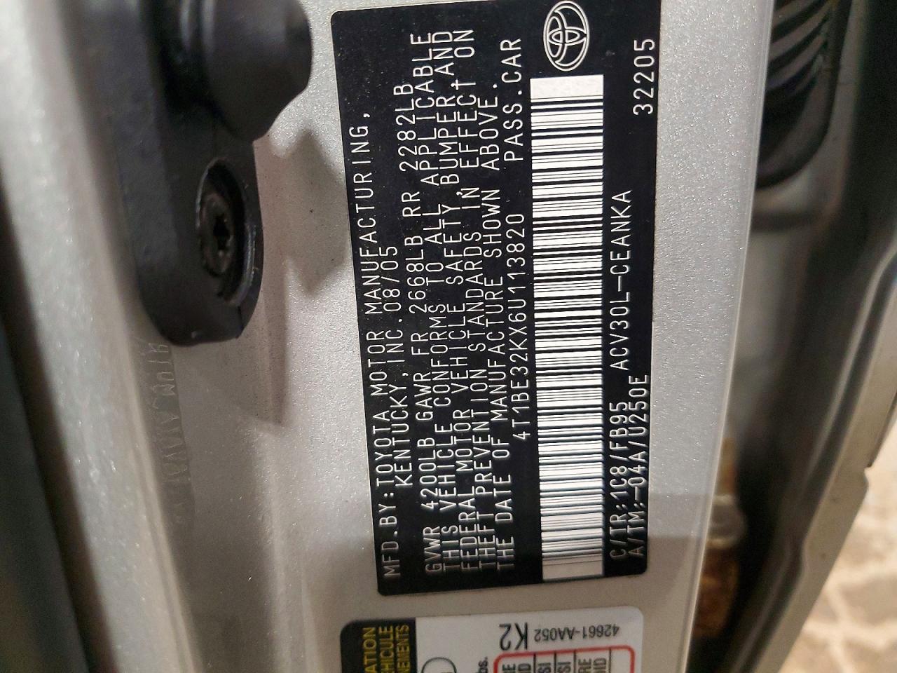 2006 TOYOTA CAMRY