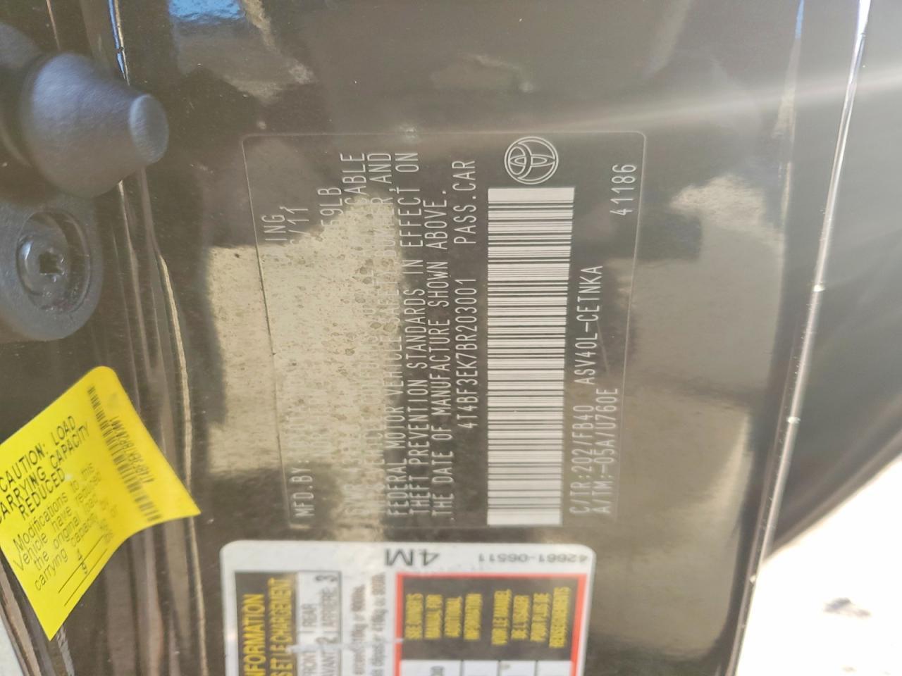 2011 TOYOTA CAMRY