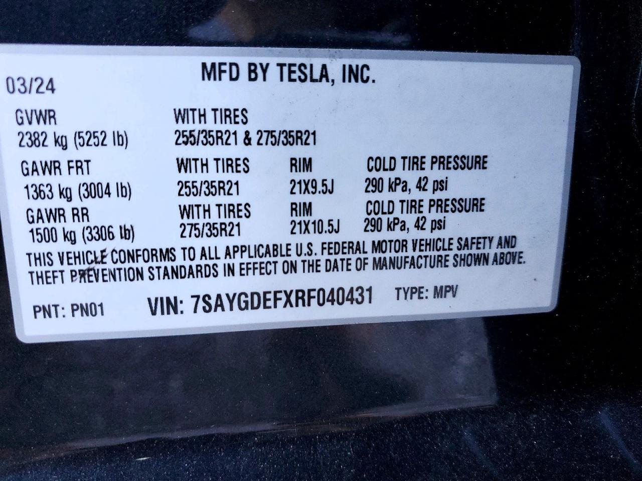 2024 TESLA MODEL Y