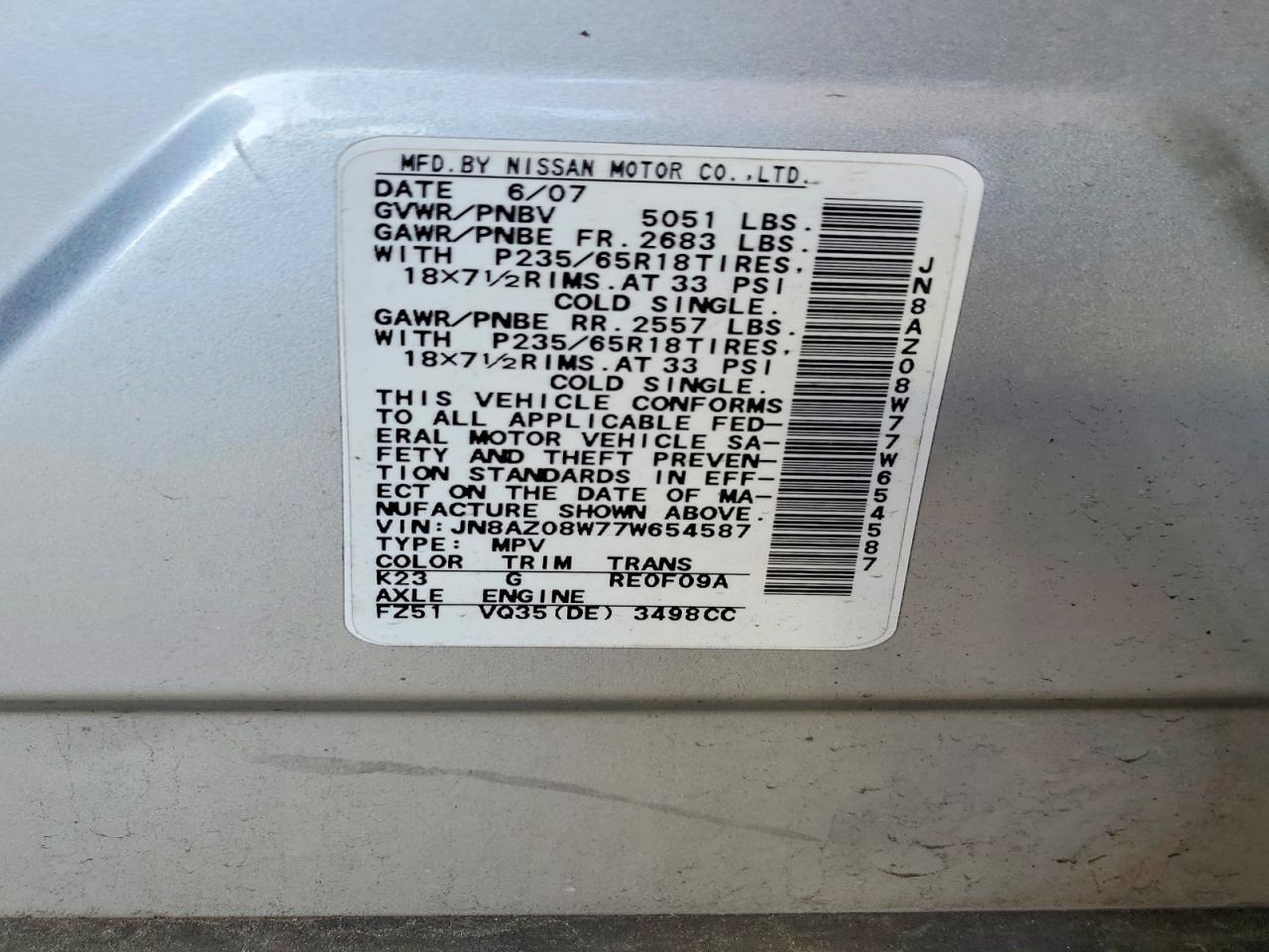 2007 NISSAN MURANO