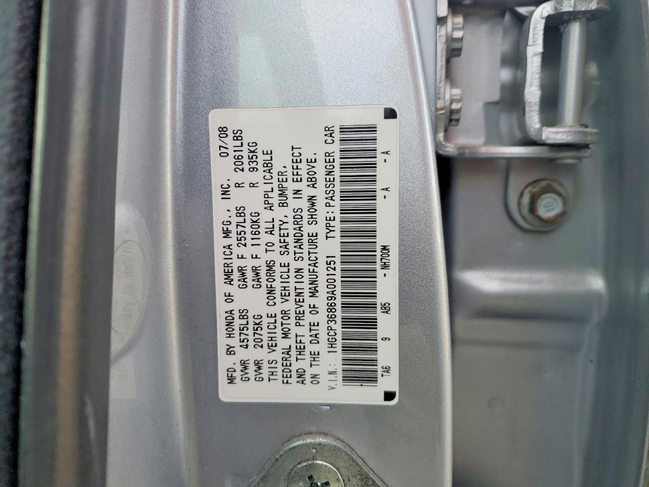 2009 HONDA ACCORD