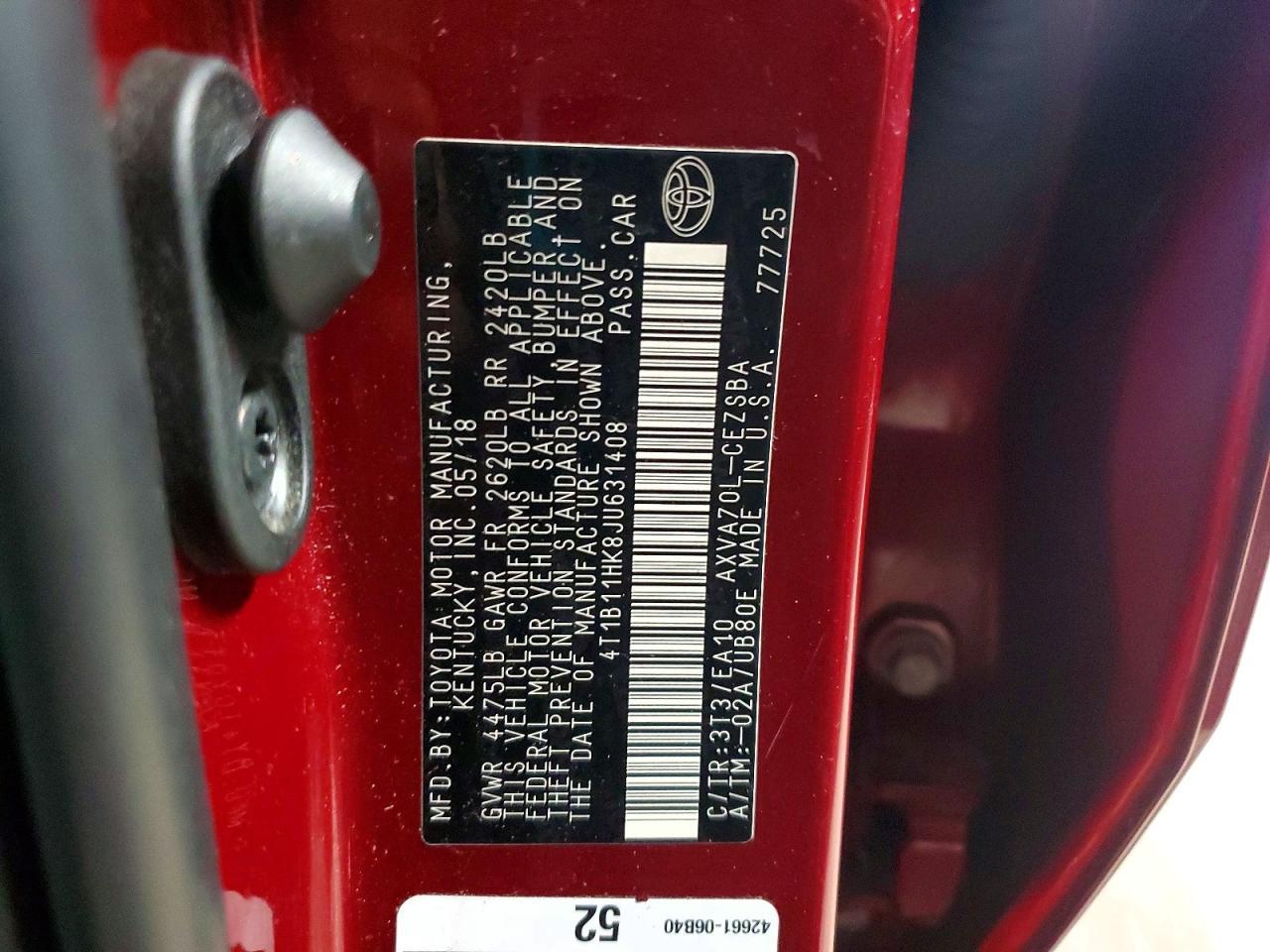 2018 TOYOTA CAMRY