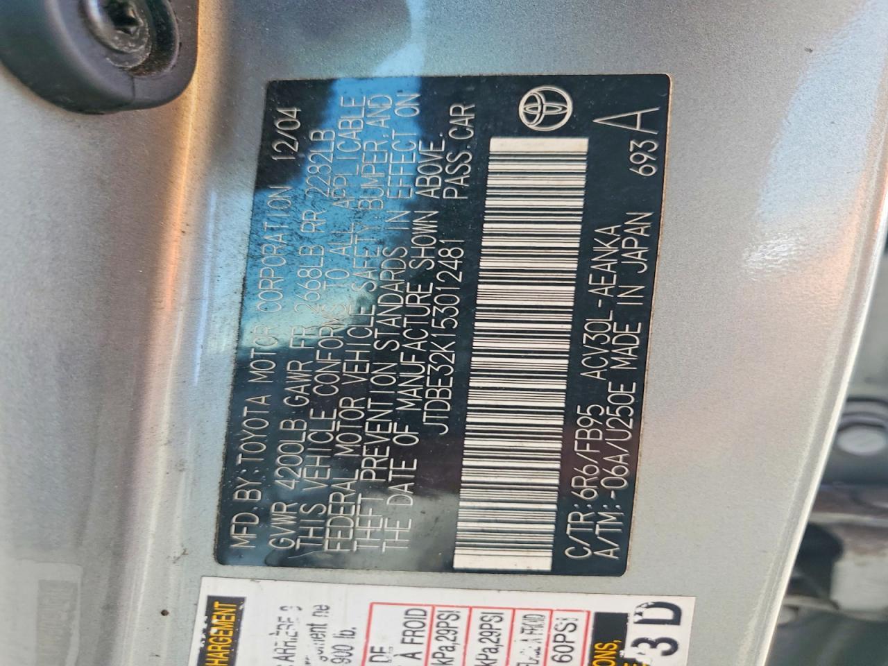 2005 TOYOTA CAMRY