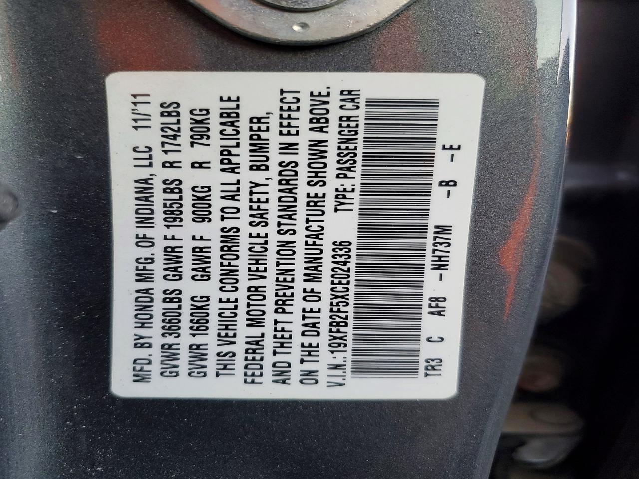2012 HONDA CIVIC