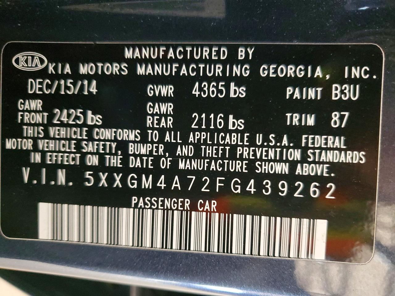 2015 KIA OPTIMA