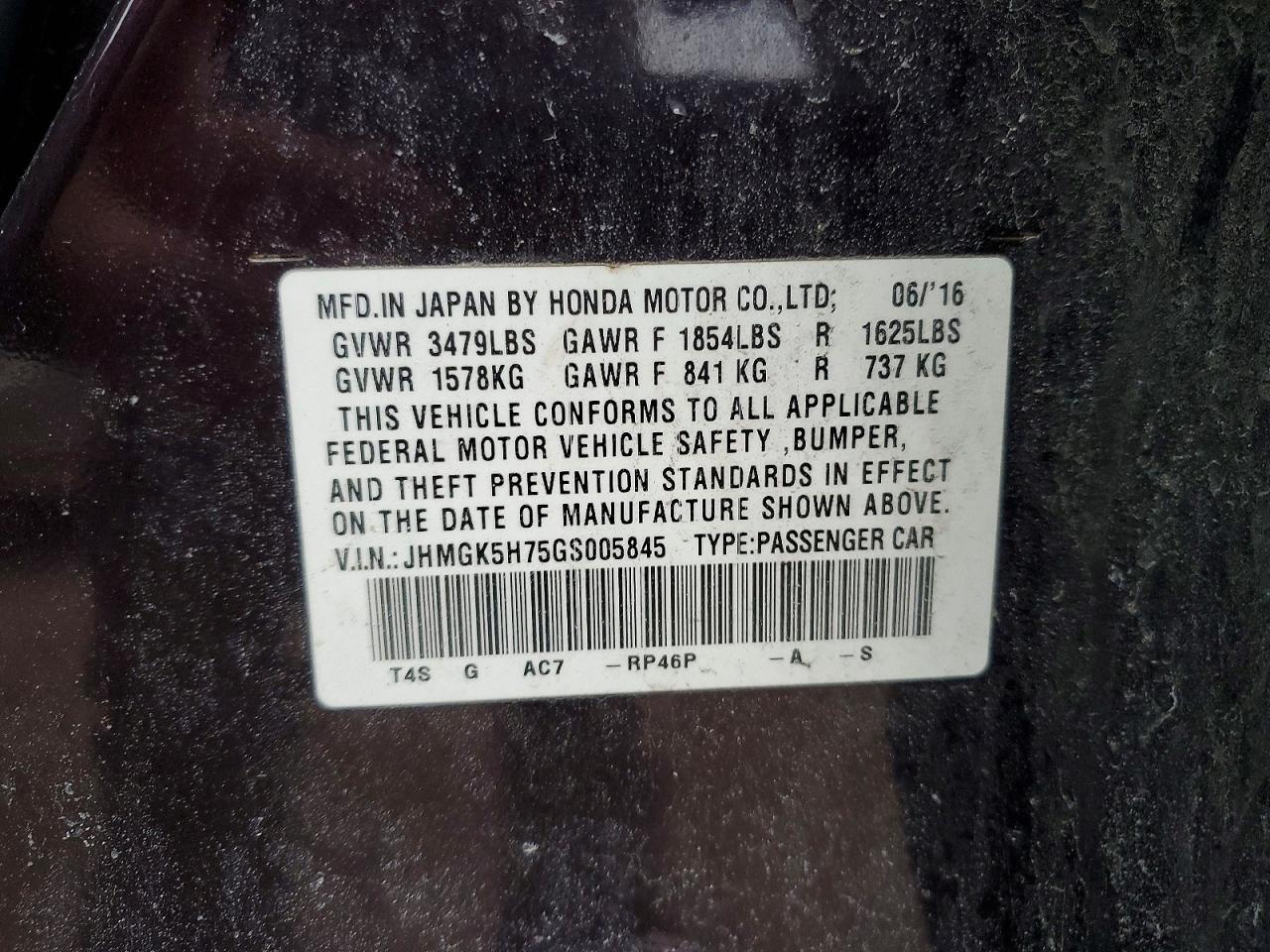 2016 HONDA FIT
