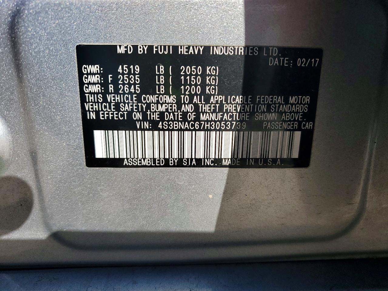 2017 SUBARU Legacy