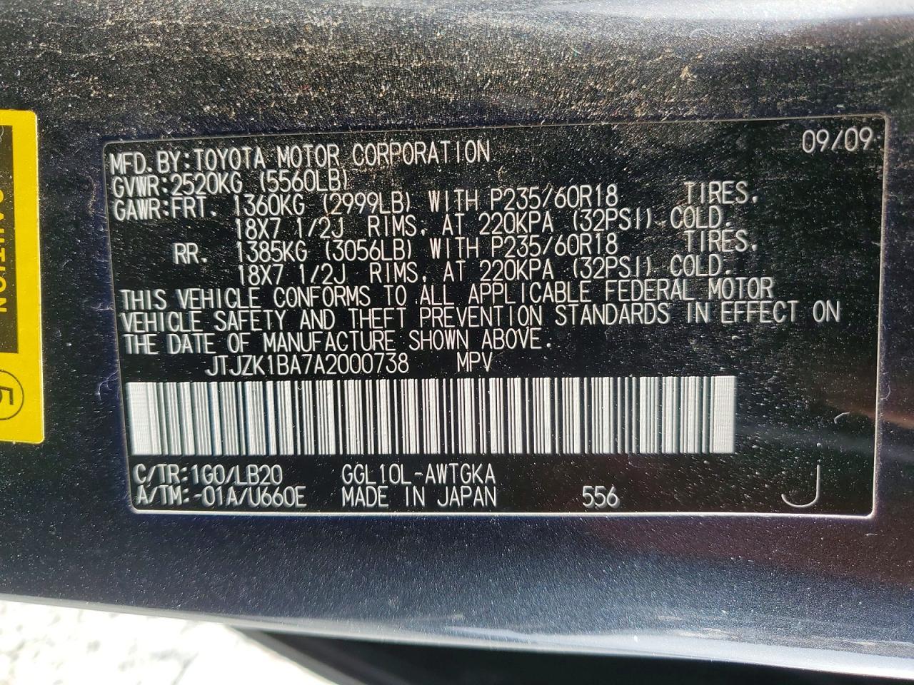 2010 LEXUS RX 350