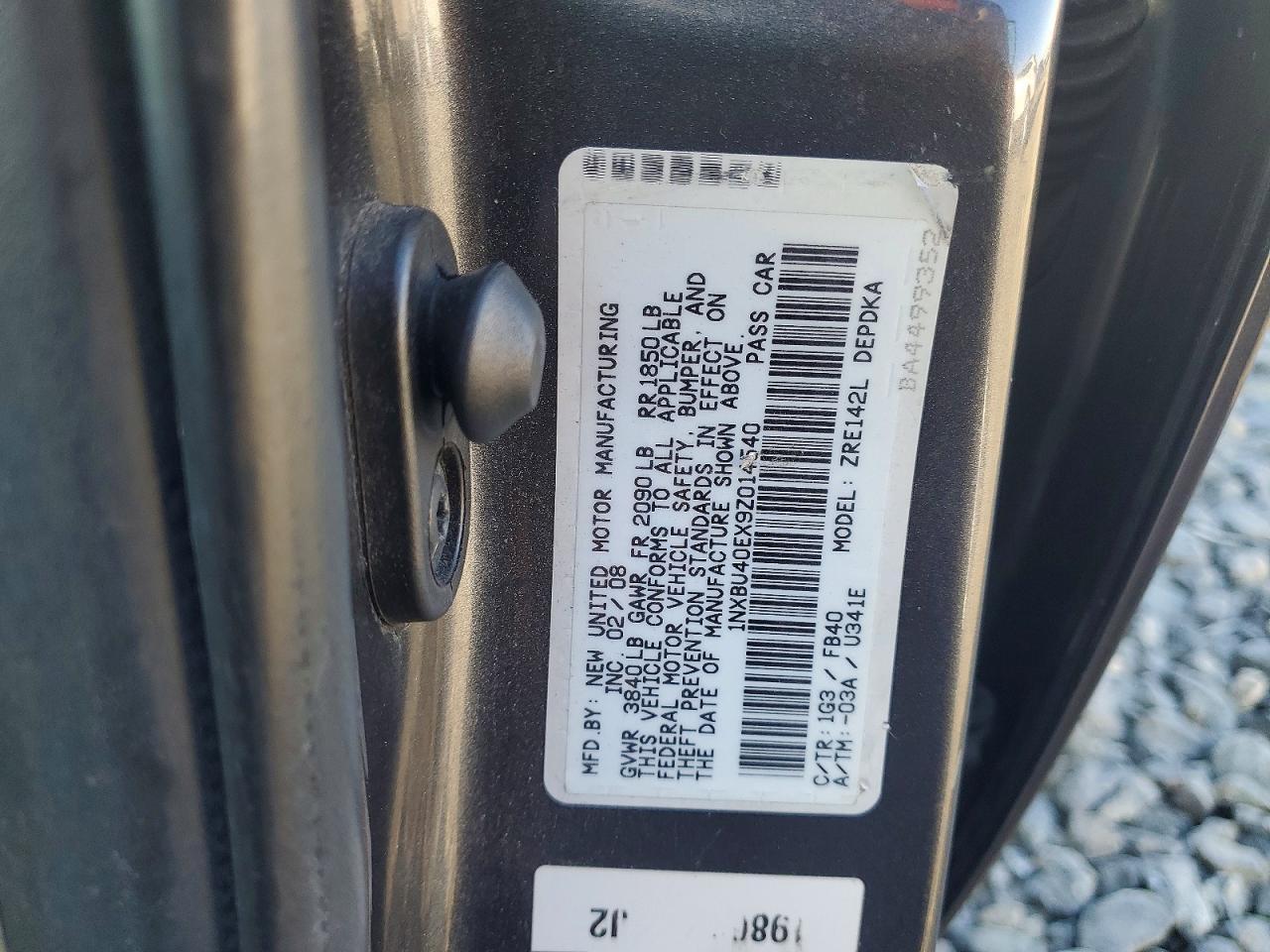 2009 TOYOTA COROLLA