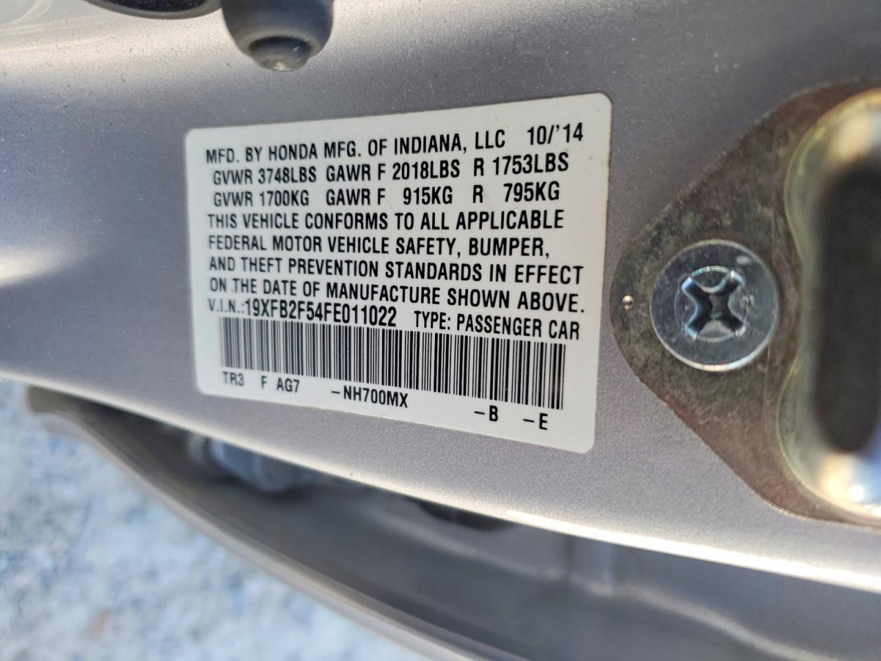 2015 HONDA CIVIC