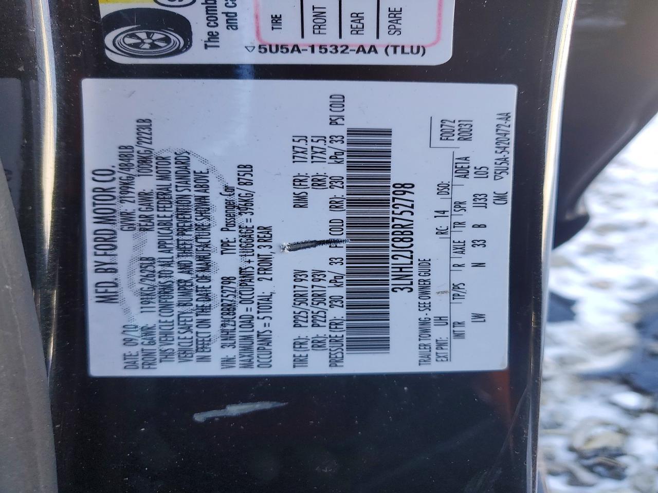 2011 LINCOLN MKZ