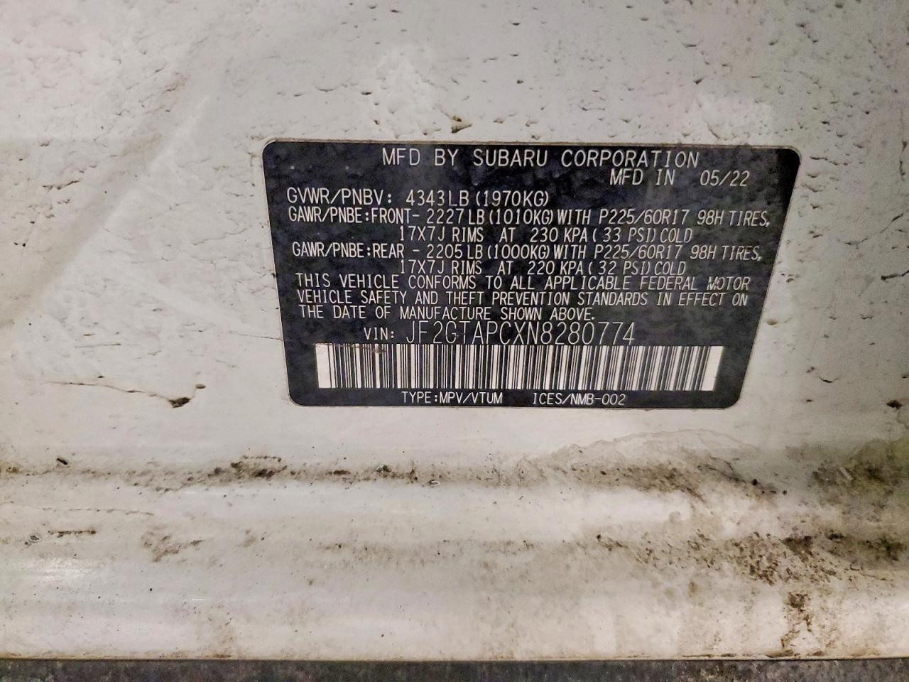 2022 SUBARU Crosstrek