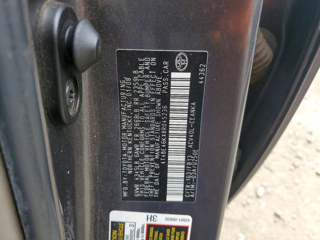 2008 TOYOTA CAMRY