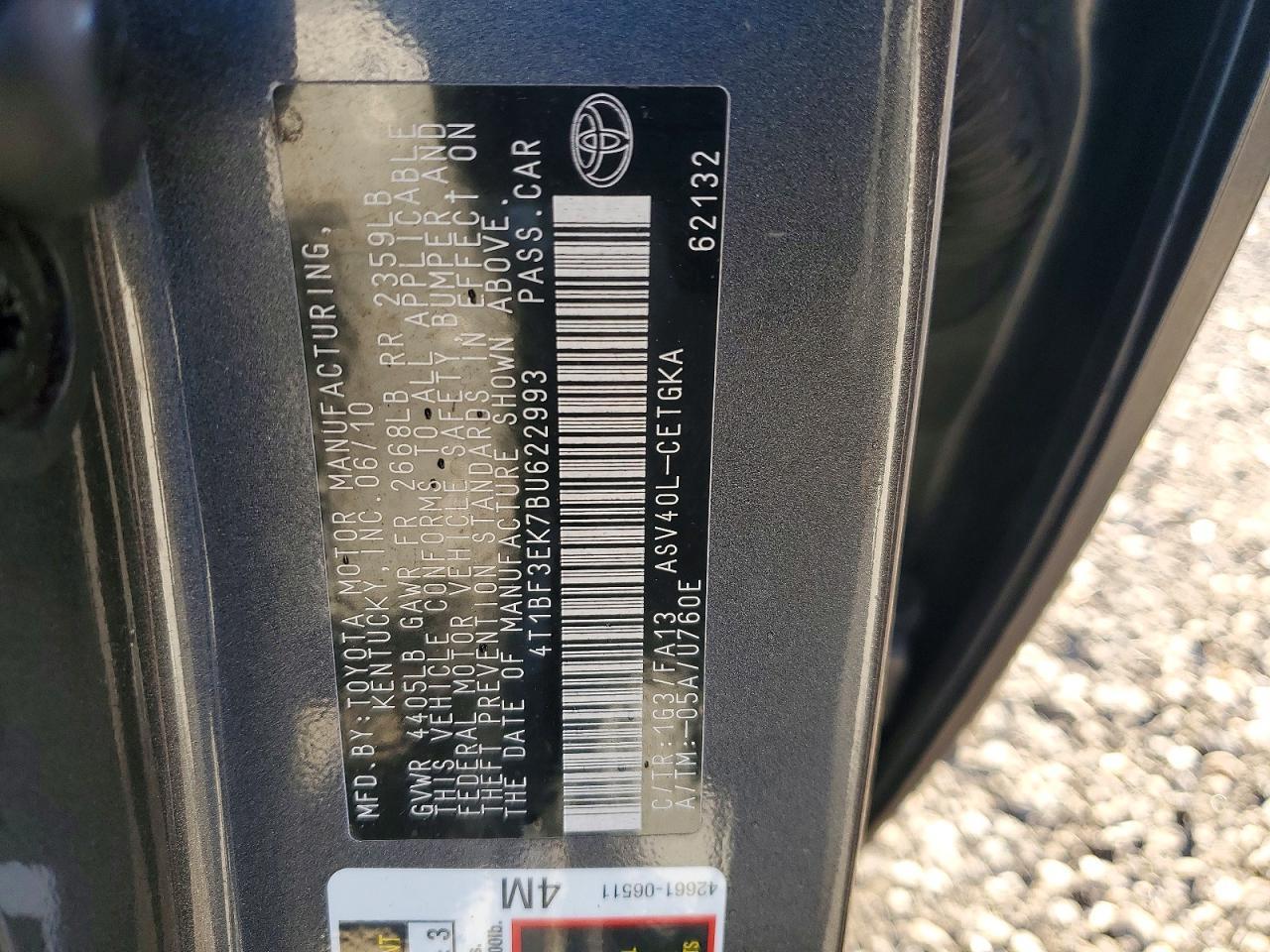 2011 TOYOTA CAMRY