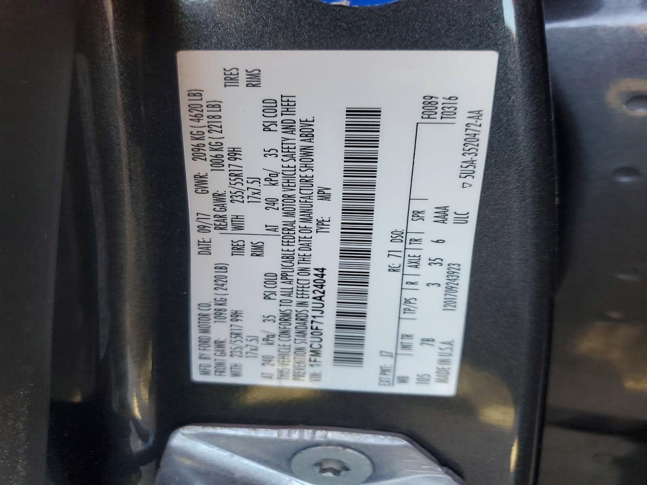 2018 FORD ESCAPE