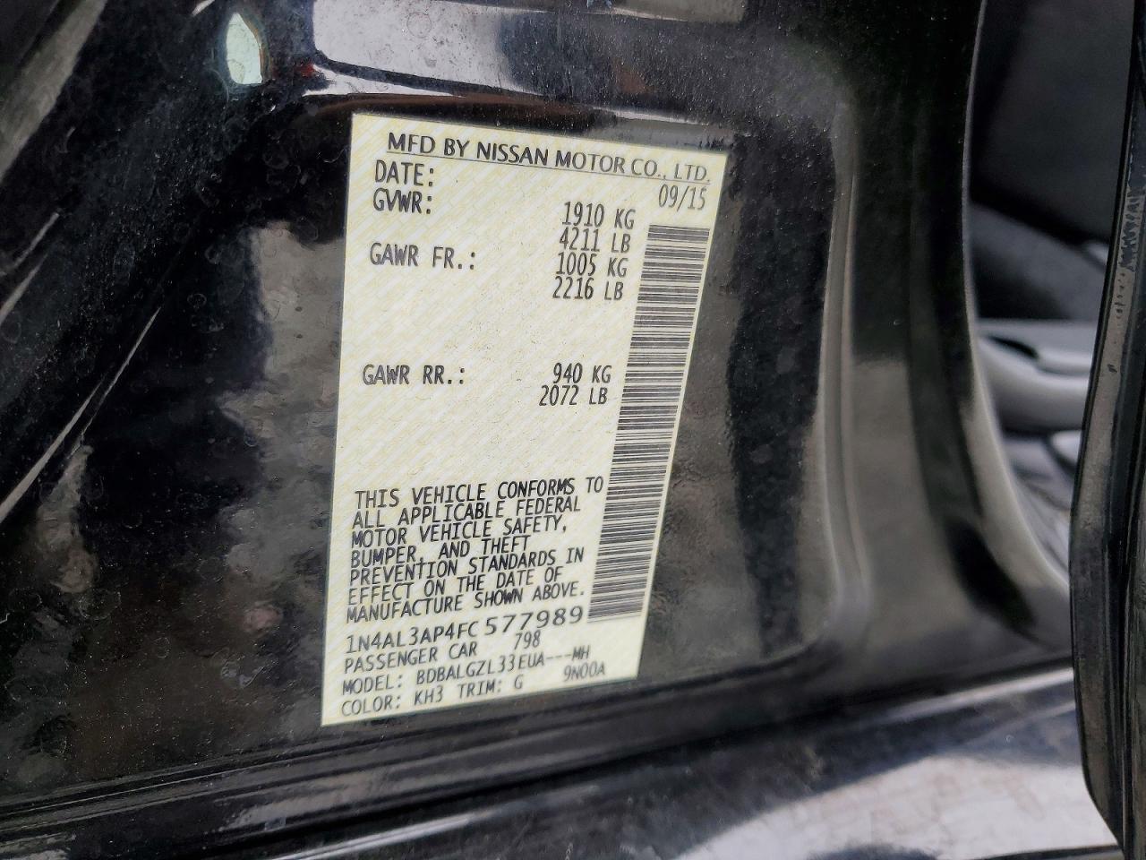 2015 NISSAN ALTIMA