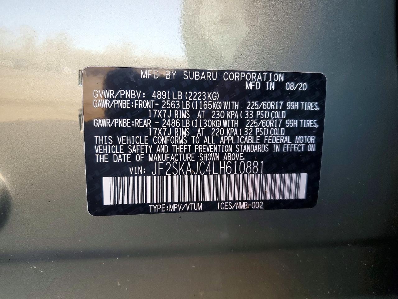 2020 SUBARU FORESTER