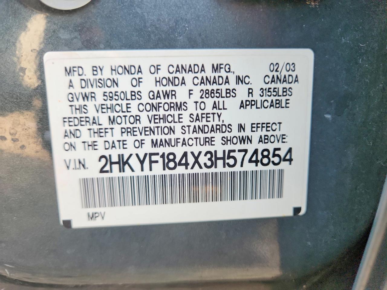 2003 HONDA PILOT