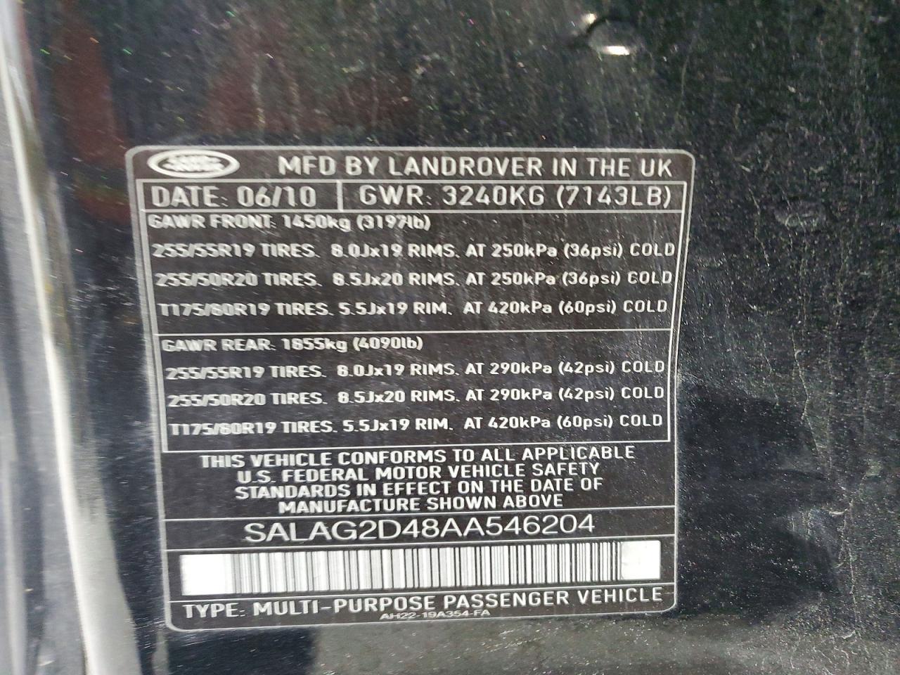 2010 LAND ROVER LR4