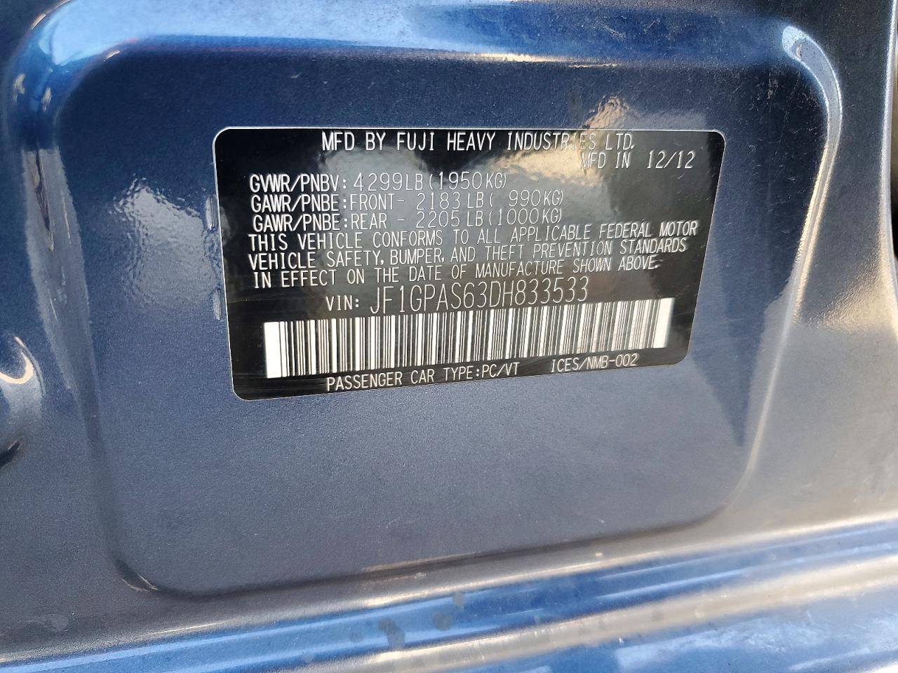 2013 SUBARU IMPREZA