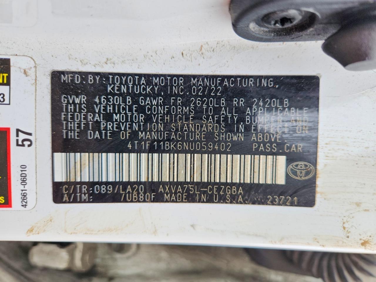 2022 TOYOTA CAMRY