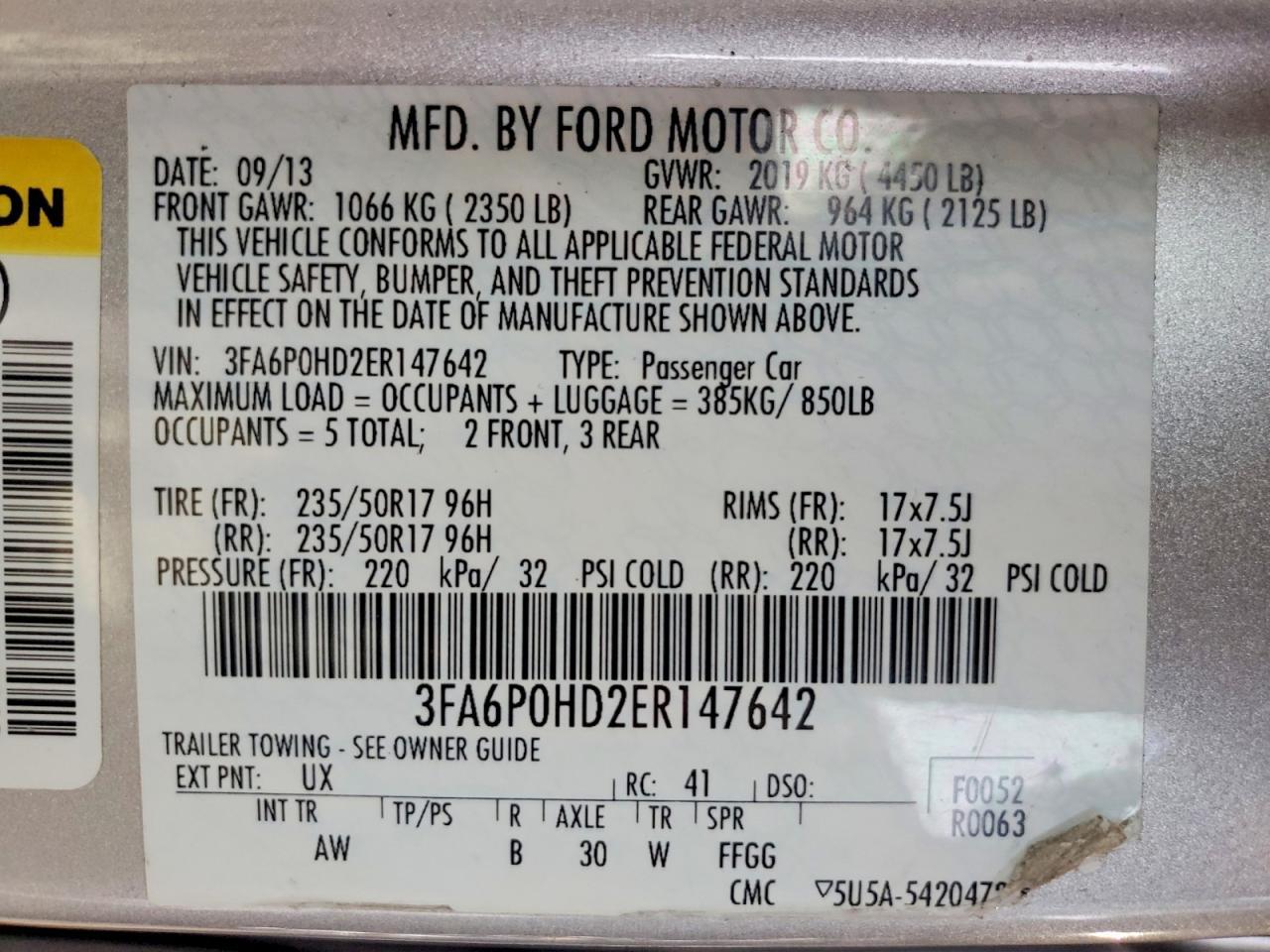 2014 FORD FUSION