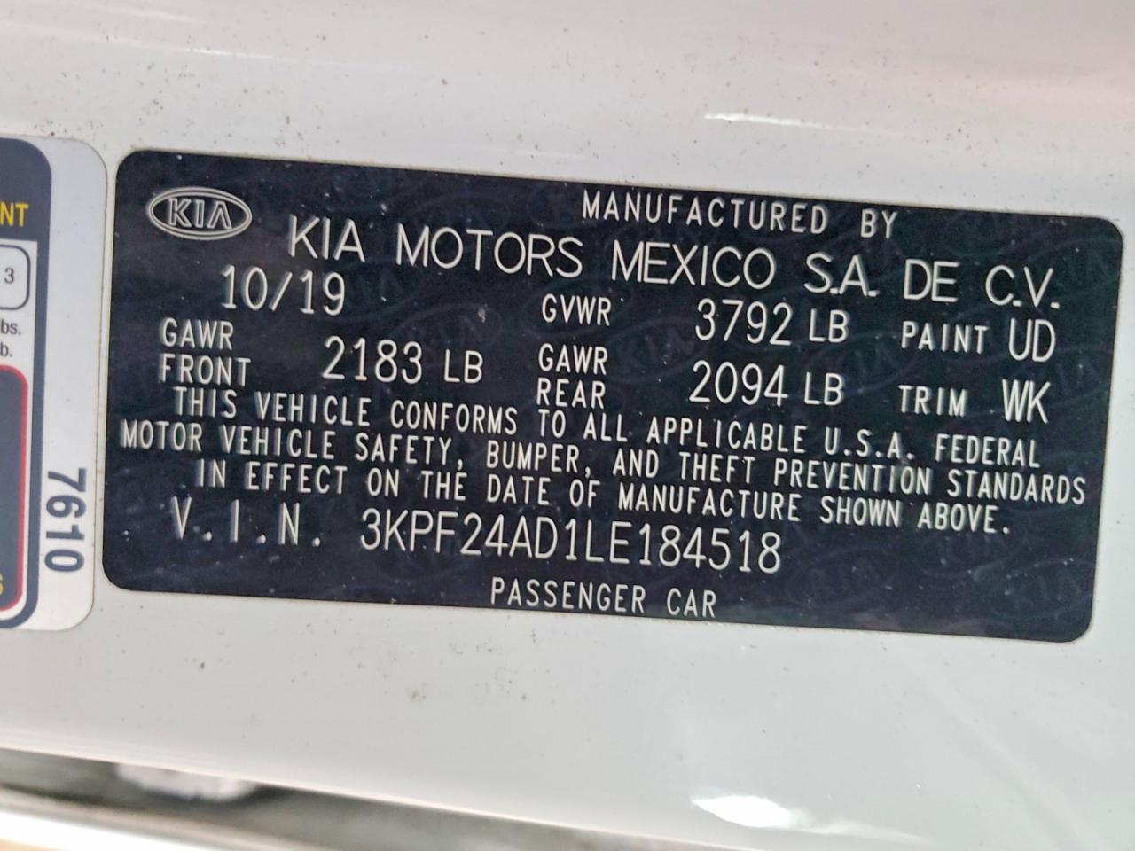 2020 KIA FORTE