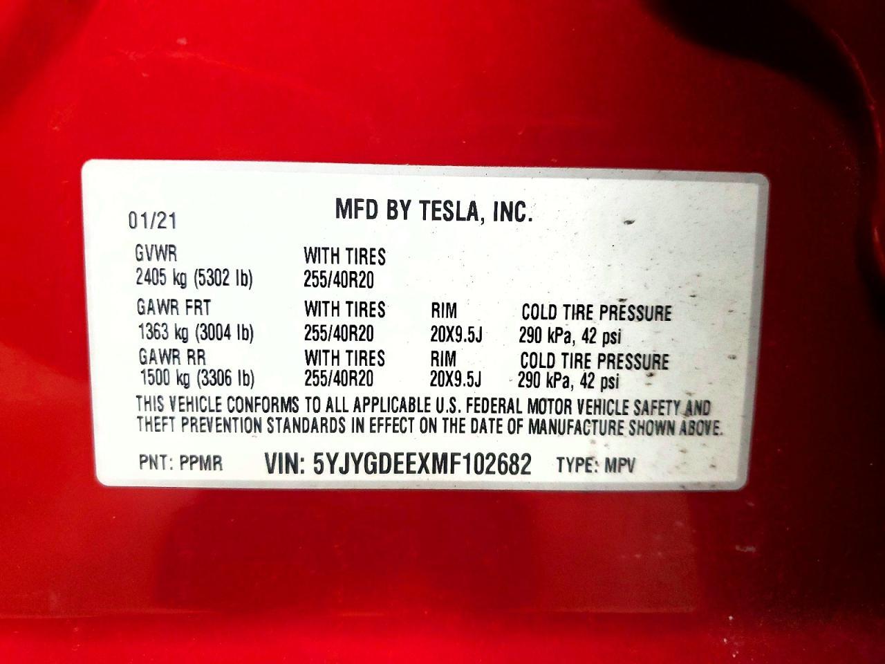 2021 TESLA MODEL Y