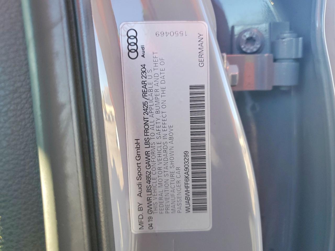 2019 AUDI RS3