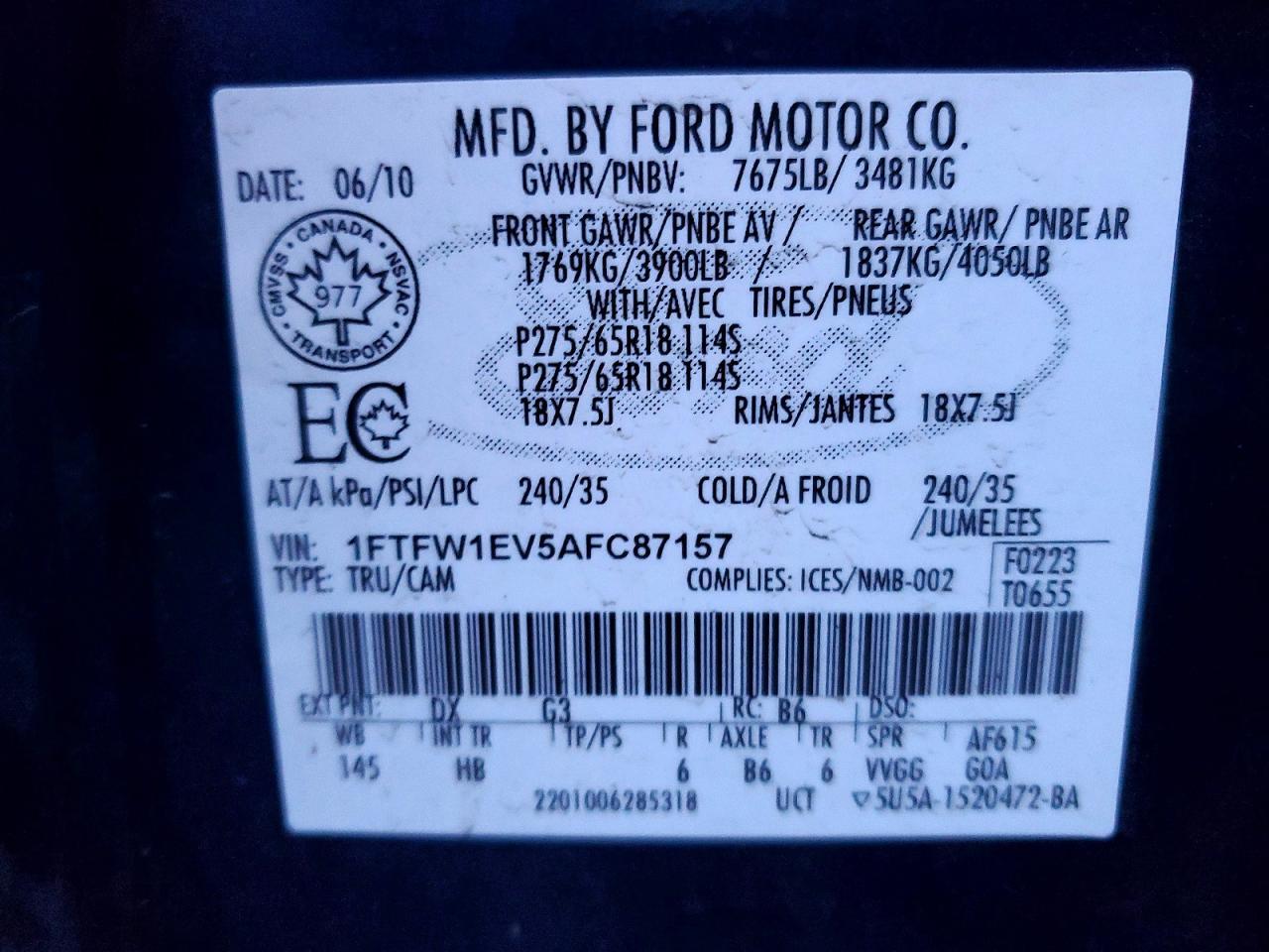 2010 FORD F-150