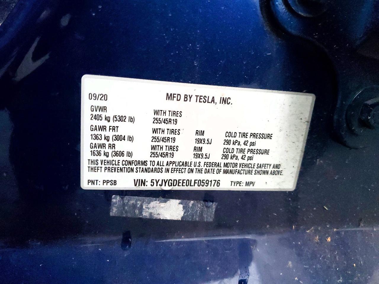 2020 TESLA MODEL Y